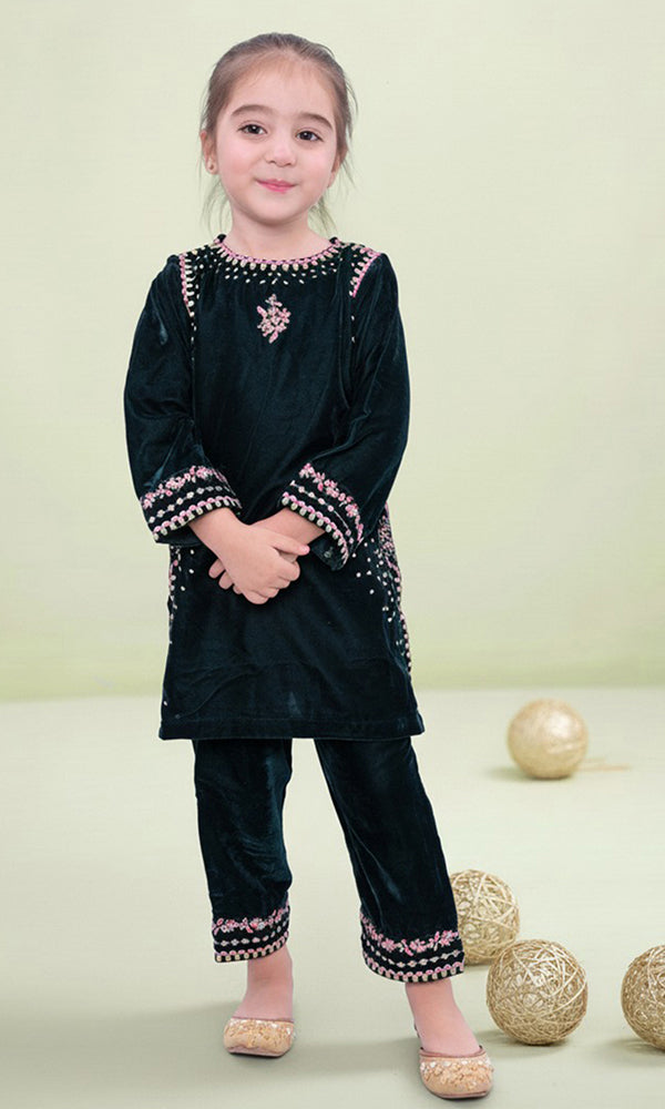 Girls zig zag Set printed shalwar kameez main image 0