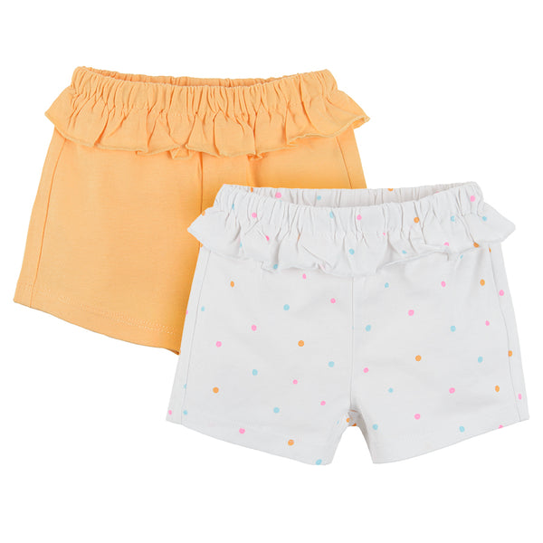 Girl's Shorts Yellow White Set 2 Pcs CC CCG2402145