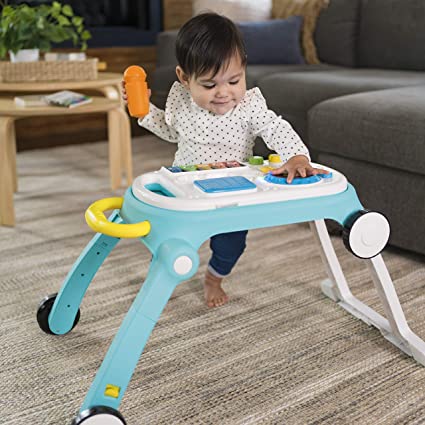 Baby Einstein Musical Mix ‘N Roll 4-in-1 Push Walker, Activity Center, Toddler Table and Floor -Toy for 6 Months+.
