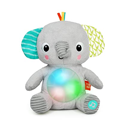 Bright Starts HugaBye Baby Musical Light Up Soft Toy Newborn+, Elephant