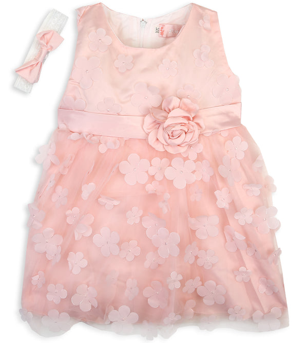 Girls Frock With Hair Band - 0284559
