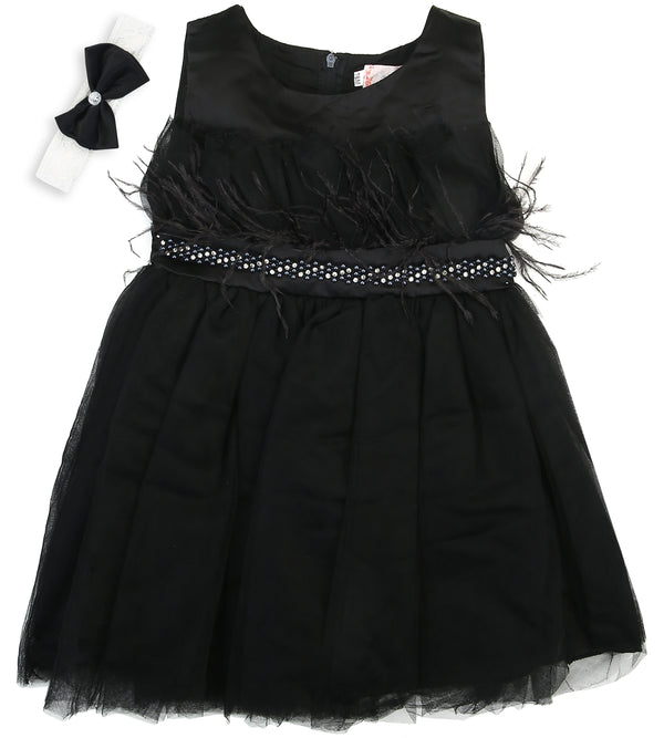 Girls Frock With Hair Band - 0284623