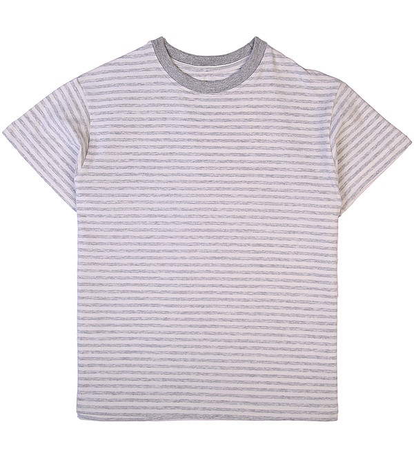 Girls Casual Striped T-Shirt - Grey