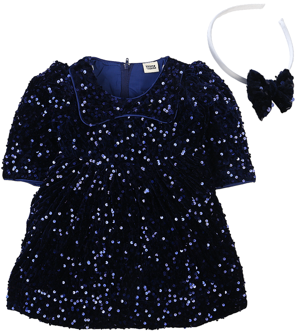 Girls Frock With Hairband- 0294637