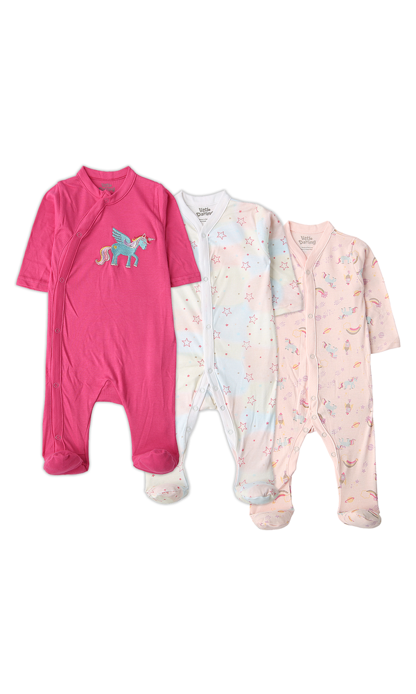 Girls Sleep Suit Pack Of 3 - 0312360