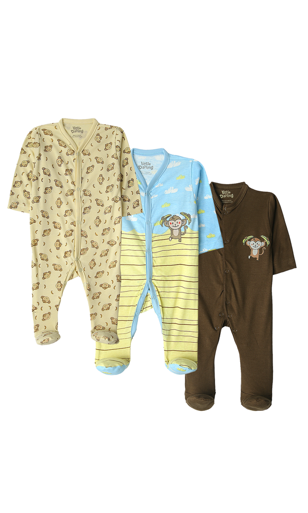 Boys Sleep Suit Pack Of 3 - 0312534