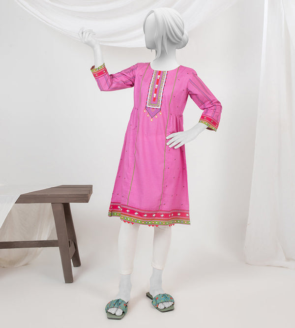 Girl's Stitched Poly Lawn Kurti