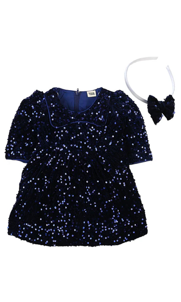 Girls Frock With Hairband- 0294637