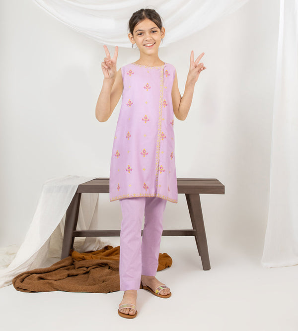 Girls Kameez Shalwar Sleeves less - 0283669