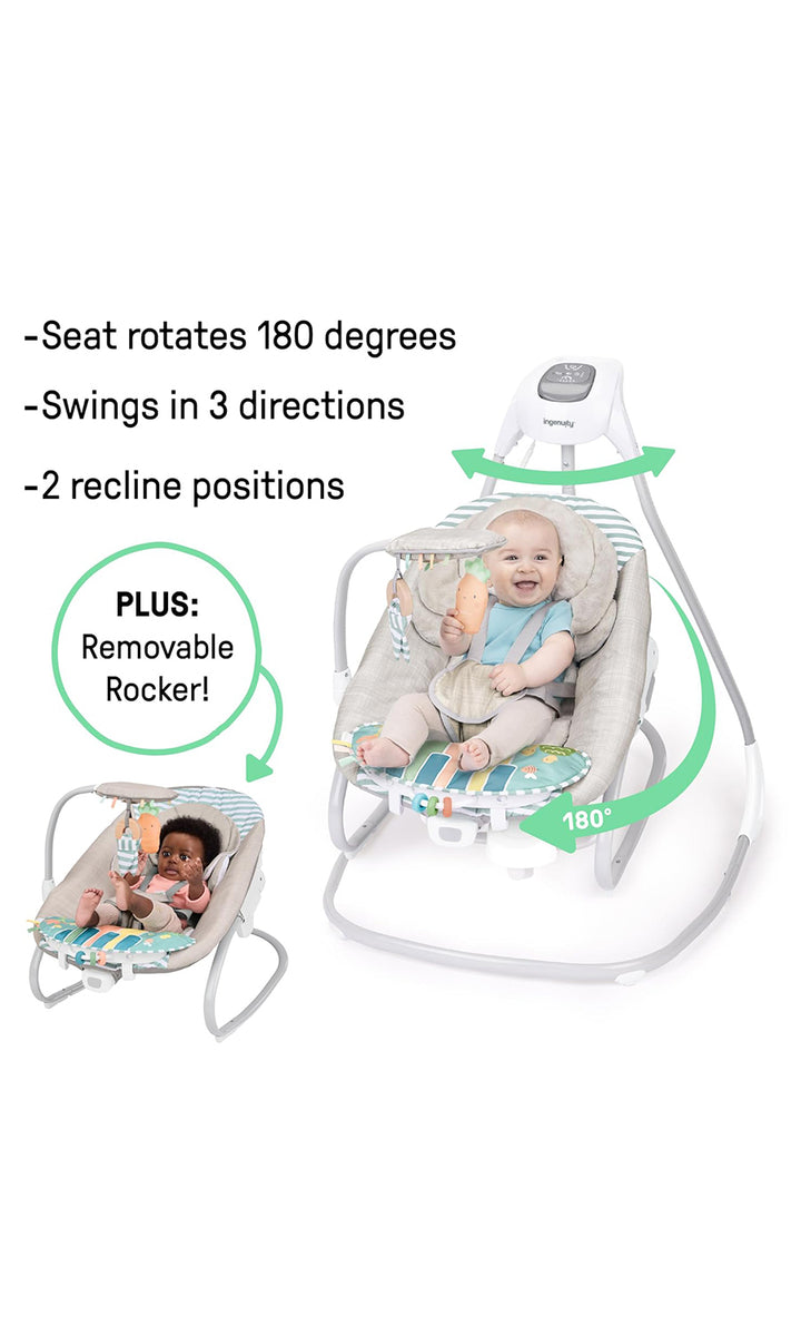 Ingenuity SimpleComfort Piano Playtime 2-in-1 Baby Swing & Rocker ...