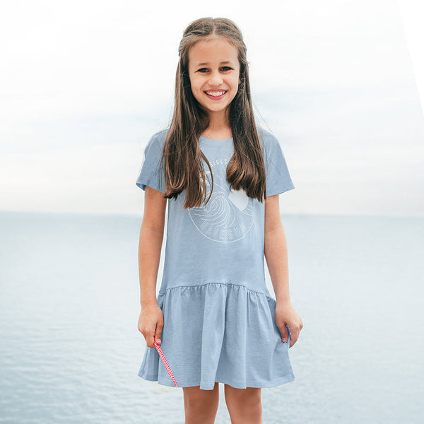 Girl's Set Dress With Short Sleeves Leggings Mix