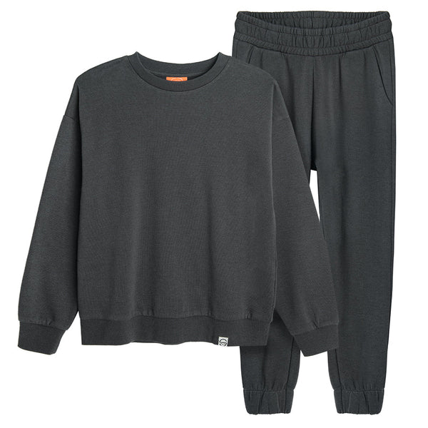 Boys 2 Pcs Track Suit - Dark Grey