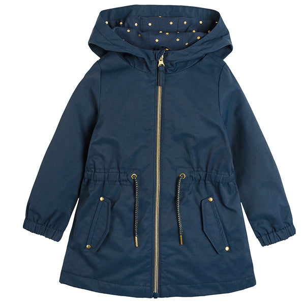 Girl's Jacket With A Hood Rainproof Navy Blue CC COG2510724