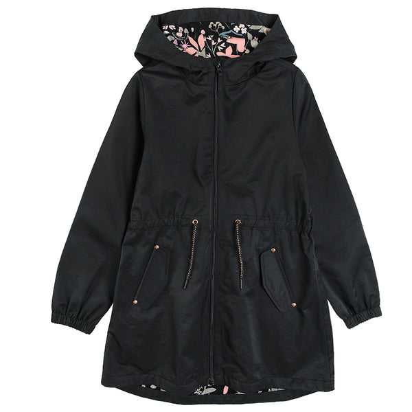 Girl's Hooded Coat Black CC COG2520712
