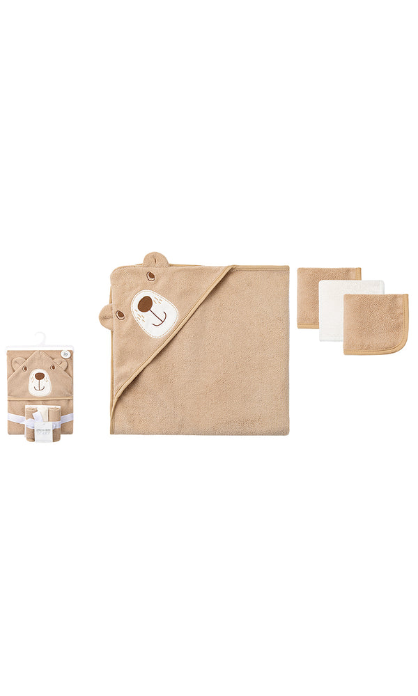 3D Hooded Towel & Washcloth Set - 0317937