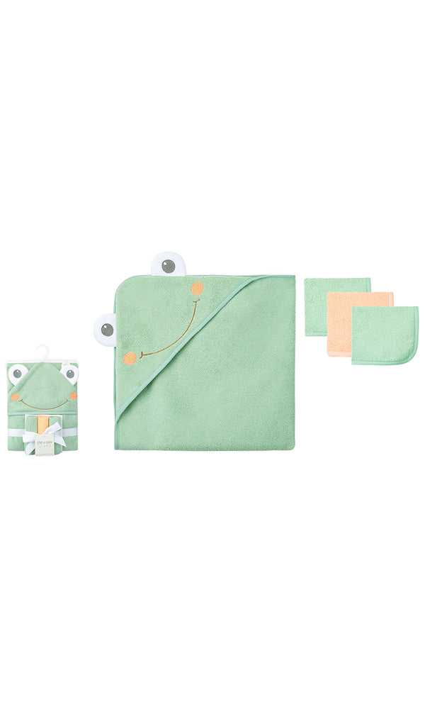 3D Hooded Towel & Washcloth Set - 0317939