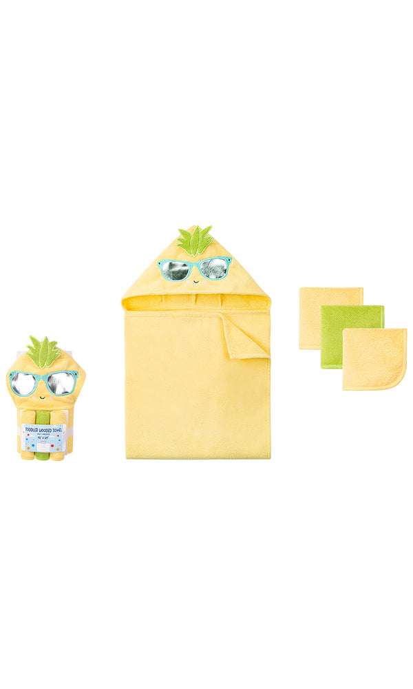 3D Hooded Towel & Washcloth Set - 0317936
