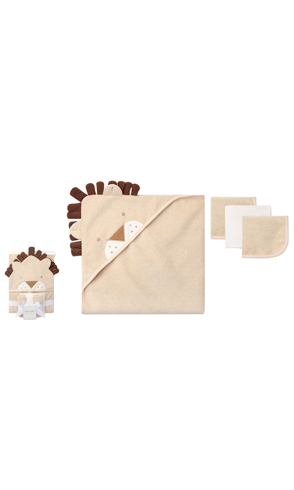 3D Hooded Towel & Washcloth Set - 0317941
