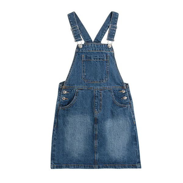 Girls Denim Dangri Skirt Denim