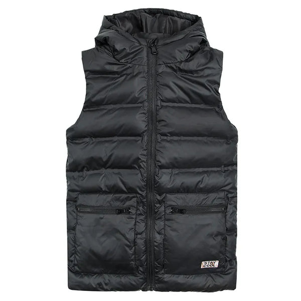 Girl's Gilet With a Hood Black CC COG2520721