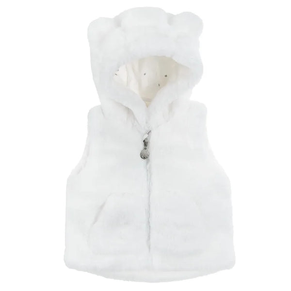 Girl's Vest with a Hood Ecru CC CCG2500876