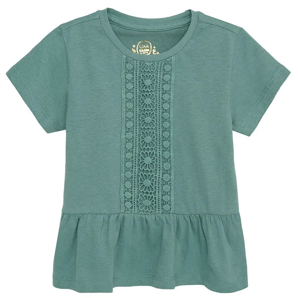 Blouse for Girls with Short Sleeves Turquoise CC CCG2512713