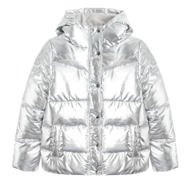 Girl's Jacket With a Hood Silver CC COG2521126