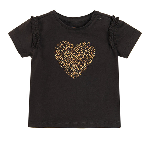 Girl's T-shirt with short sleeves, graphite CC CCG2401239