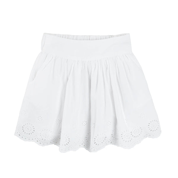 Girl's skirt, white, English embroidery CC CCG2412010