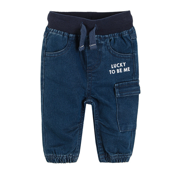 Boy's Denim Material Trousers Jogger Navy Blue CC CJB2400261