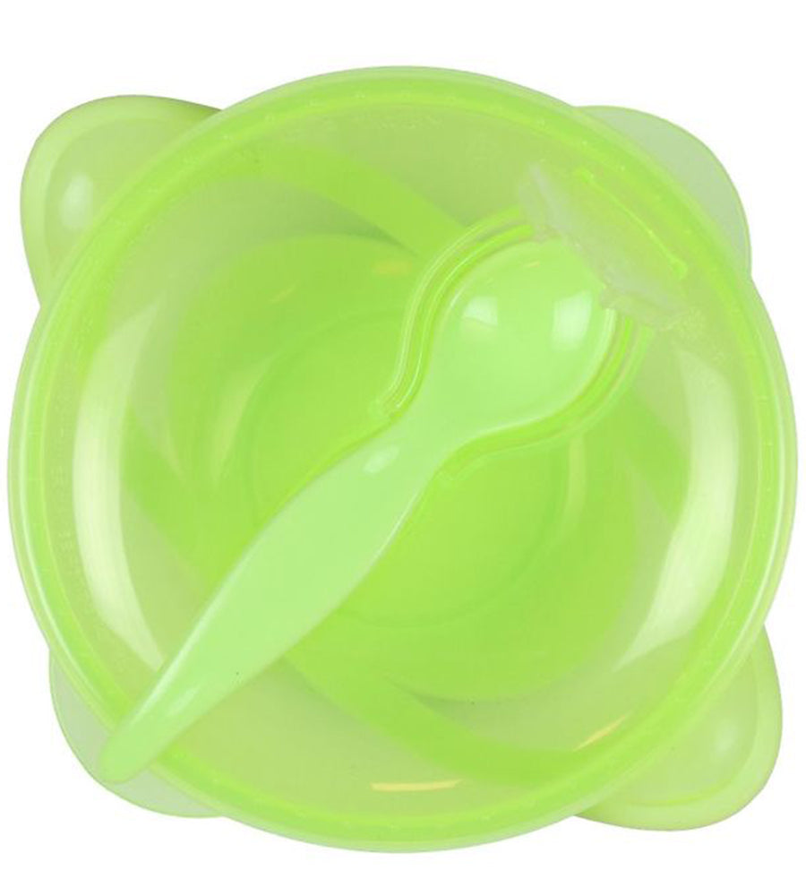 NUBY Suctions bowl with lid and spoon GREEN Zubaidas Online