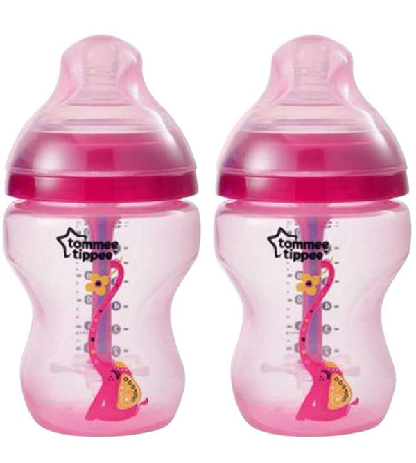 Tommee Tippee Advanced Anti Colic Decorated Feeding 2 Bottles 0m+ 260ml Red 422658