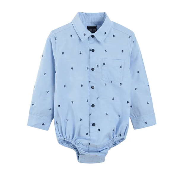 Boy's Long Sleeve Shirt Bodysuit Light Blue CC CCB2401543