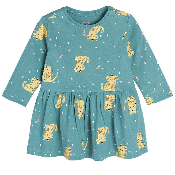 Girl's Dress with long sleeves green CC CCG2500856