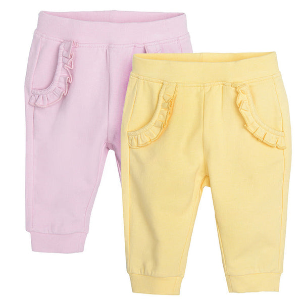 Girl's Sweat Pants Pink Yellow Set 2 Pcs CC CCG2502950 00