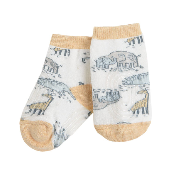 Non Slip Boy's Socks Ecru Dinosaurs CC CHB2400425