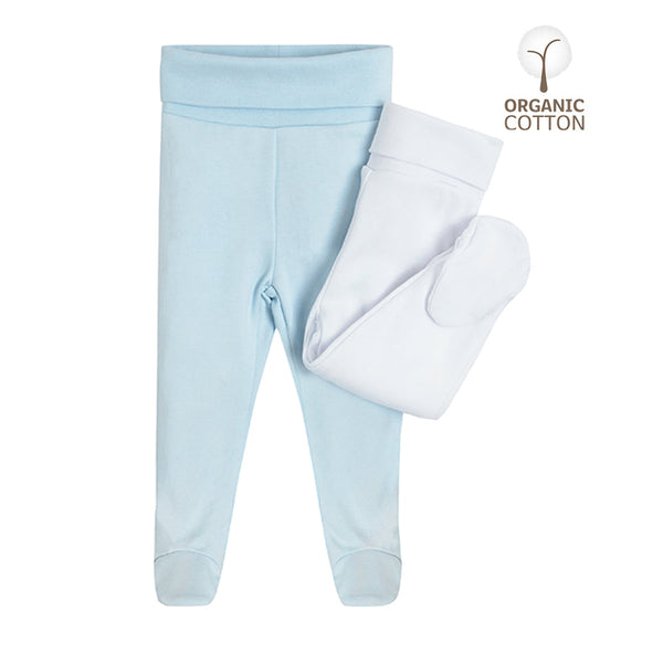 Baby Pajama Organic Cotton White Light Blue Set 2 Pcs CC CUB2301917 00
