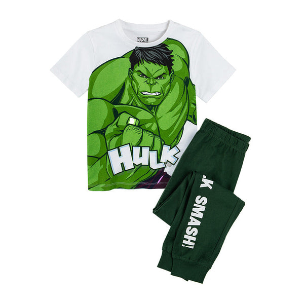 Boy's Pajamas White And Green Hulk Marvel Super Heroes CC LUB2411331 00