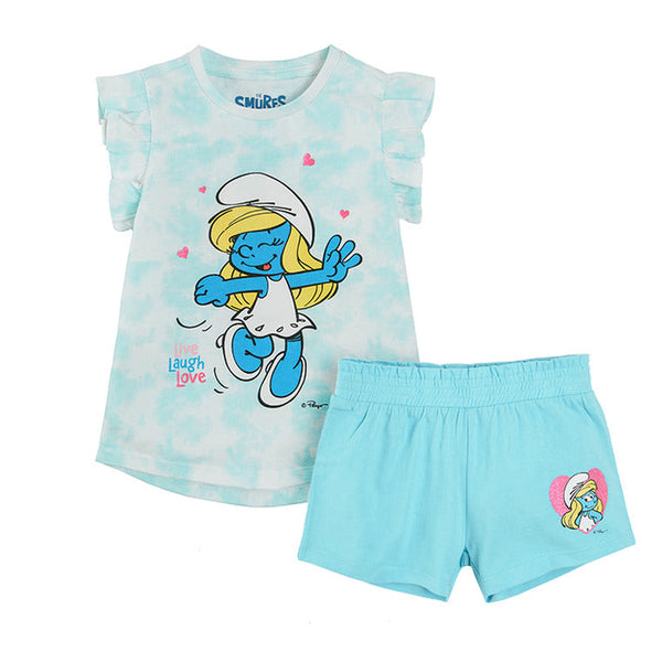 Girl's Pajamas White and Blue The Smurfs - CC LUG2411527 00