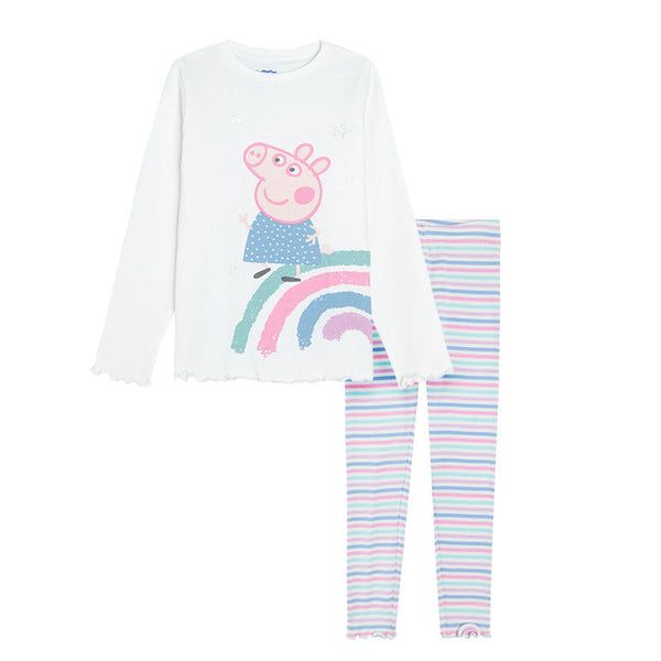 Girls Pajamas Ecru Stripes Peppa Pig CC LUG2510041 00