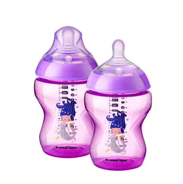260ML/9OZ 2-PK Tinted Bottle Lime Purple Tommee Tippee 422583